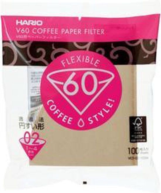 Hario Koffiefilters V60 02 - Bruin (100 stuks)